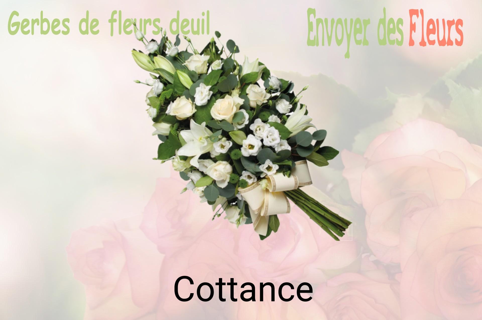 Gerbe de fleurs de deuil livrée à Cottance